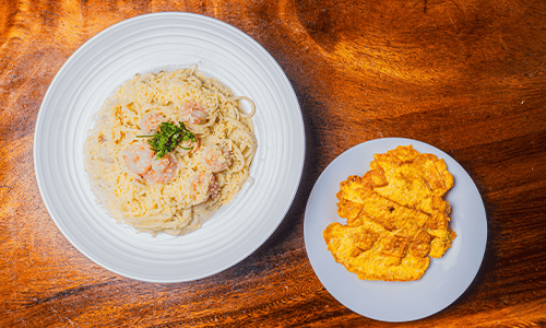 Espaguetis con Camarones